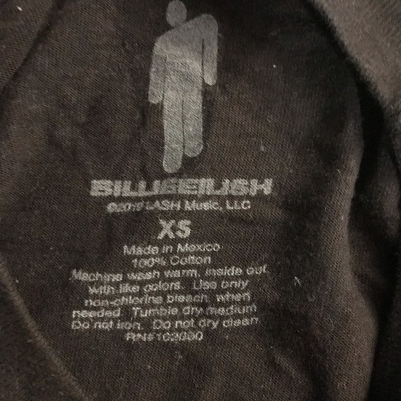 Black Billie Eilish Graphic T-Shirt with White Print - Picture 5 of 5